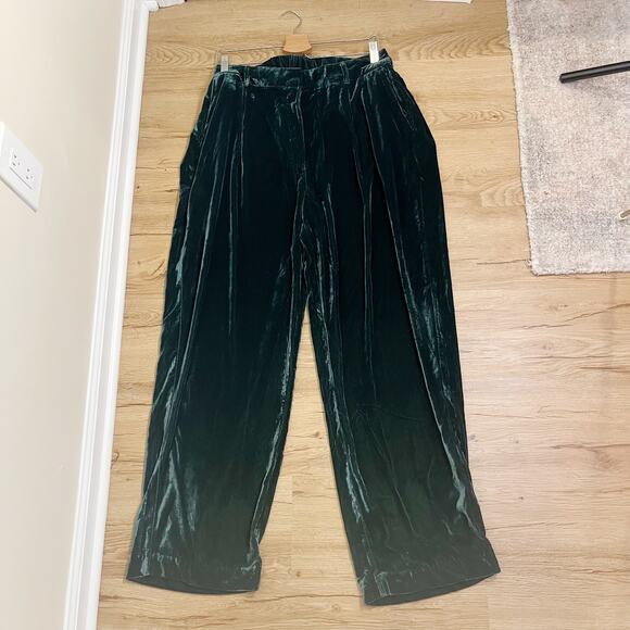 Old Navy Women's High Waisted Taylor Trousers Velvet Green Size XL - Picture 4 of 10